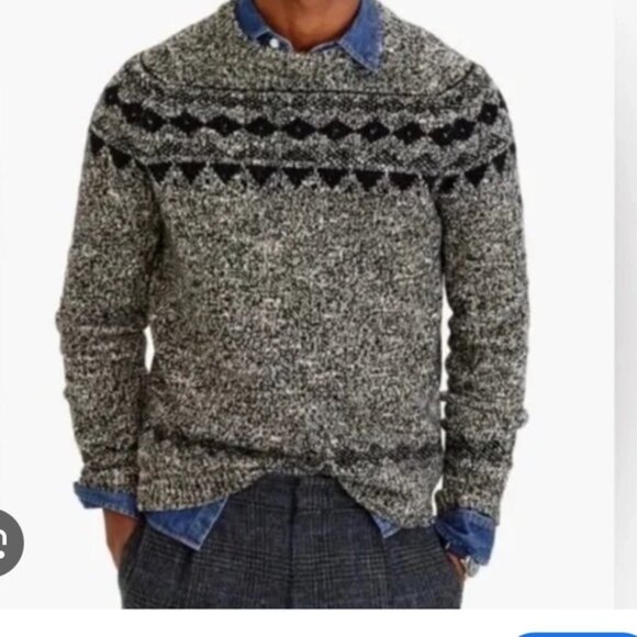 J. Crew Fair Isle Crewneck Sweater wool blend - Picture 1 of 5